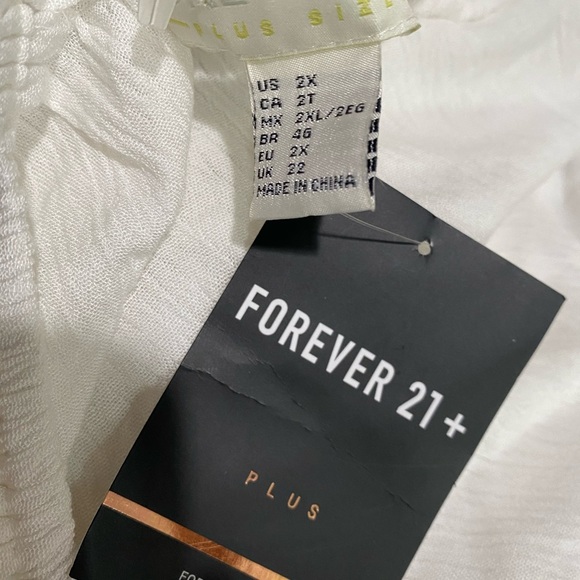 Forever 21 Off Shoulder White Blouse Rainbow Pom - Picture 4 of 5